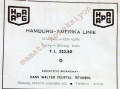 Hapag Hamburg Amerika Line - Dergiden çıkma reklam - Efemera