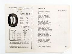 10 Şubat 1960 - Takvim yaprağı