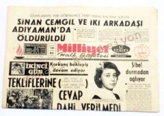Milliyet  gazetesi - Mahir ÇAYAN Hüseyin CEVAHİR Sibel ERKAN / 1 Haziran 1971 - Efemera