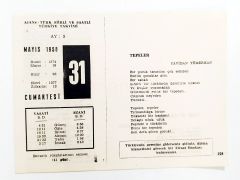 31 Mayıs 1958 - Takvim yaprağı