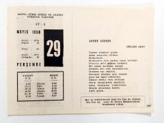 29 Mayıs 1958 - Takvim yaprağı