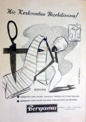 Bergama Pamuk ipliği ve Dokuma Fabrikası - Dergiden çıkma reklam - Efemera
