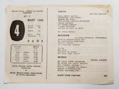 4 Mart 1960 - Takvim yaprağı