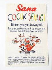 Sana Çocuk şenliği çekiliş reklamı - Efemera