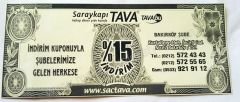 Saraykapı tava - % 15 indirim kuponu
