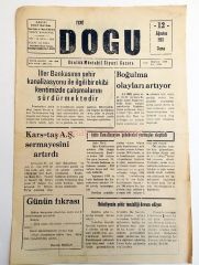 Kars Yeni doğu gazetesi, 12 Ağustos 1983 - Efemera