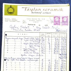 Taylan Seramik Kollektif şirketi / Fatura