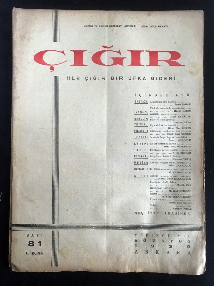 Çığır Dergisi - Her Çığır Bir Görceğe Gider / Sayı:81 - 1939
