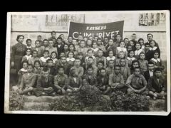 Kayseri Cumhuriyet. pankartlı talebeler - 8.5x13 fotoğraf