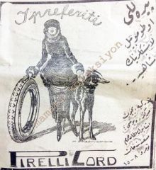 Osmanlıca reklam - Pirelli Lord lastik reklamı  Gazete reklamı - Efemera