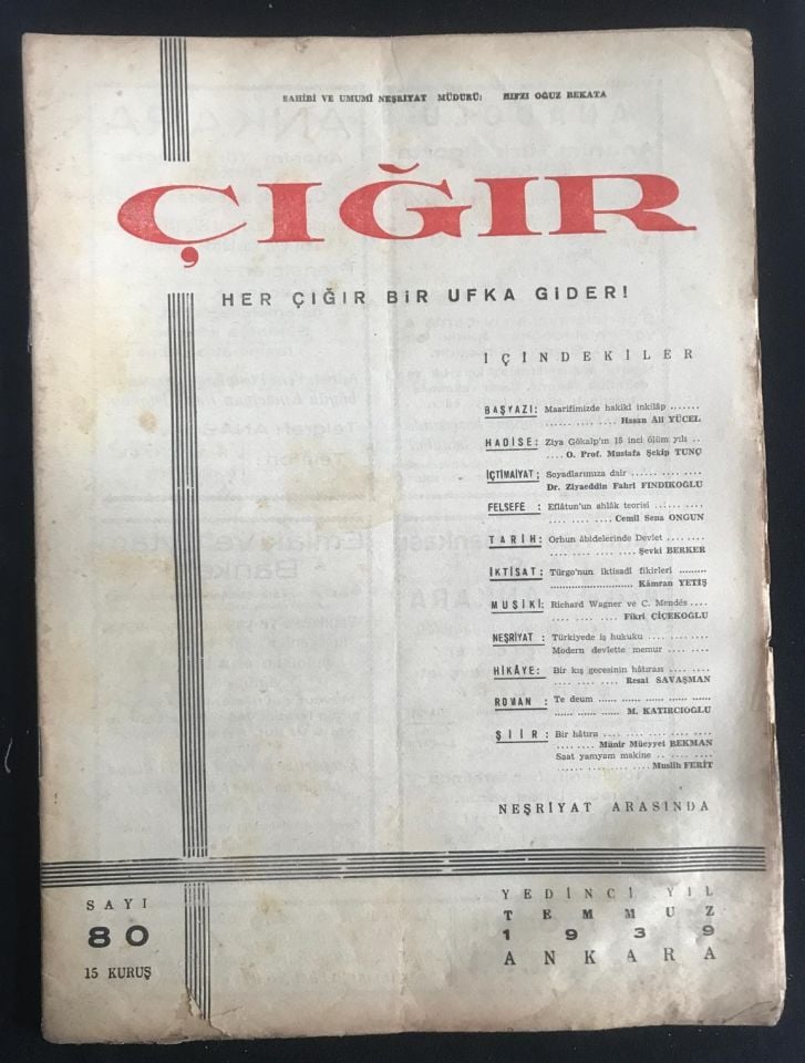 Çığır Dergisi - Her Çığır Bir Görceğe Gider / Sayı:80 - 1939