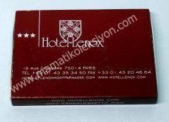 Hotel Lenox, kibrit Otel kibritleri