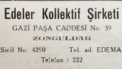 Edeler Kollektif Şirketi - ZONGULDAK / Dergi, gazete reklamı - Efemera
