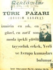 Türk Pazarı İbrahim KARAKAŞ İZMİR / Dergi, gazete reklamı - Efemera