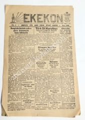 KONYA, Ekekon  gazetesi, 15 Ağustos 1942 - Efemera