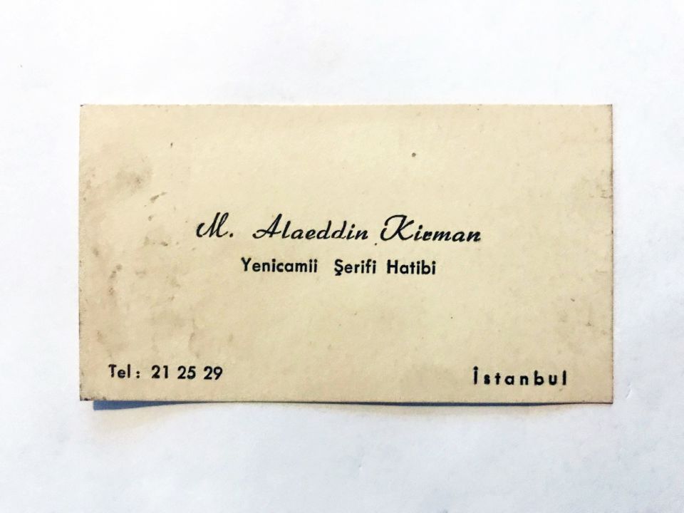 M. Alaeddin KİRMAN - Yenicami Şerifi Hatibi / Karvizit (Arkası yazısız)