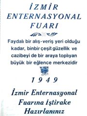 İzmir Enternasyonal Fuarı 1949 / Dergi, gazete reklamı - Efemera