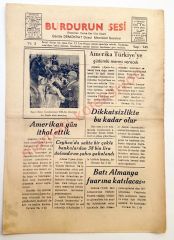 Burdurun Sesi gazetesi, 31 Ekim 1957 - Efemera