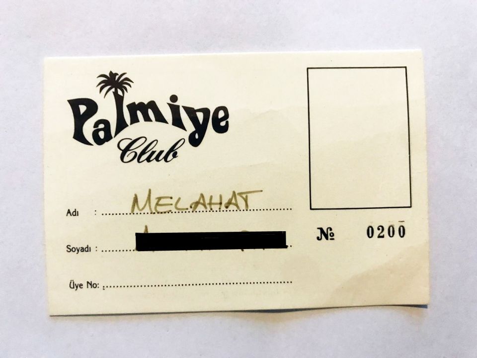 Palmiye Clup - Üye kartı
