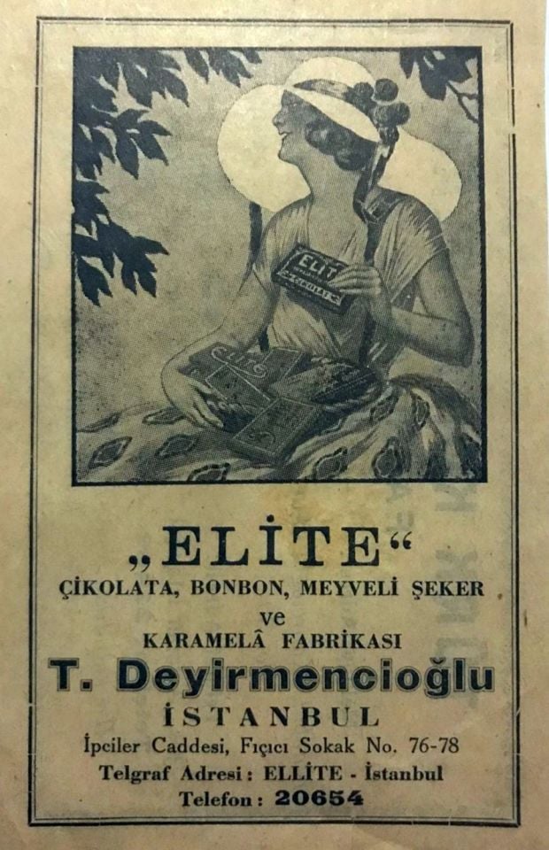 Elite - Çikolata Bonbon, Şeker ve K. Fabrikası T. DEYİRMENCİOĞLU - Dergi Gazete Reklamları / 8x13 cm