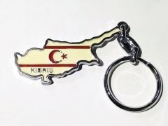 Kıbrıs - Bayraklı. soğuk mineli anahtarlık