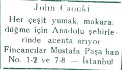 John CAOUKİ - Her çeşit yumak, makara / Dergi, gazete reklamı - Efemera