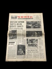 Bizim Şehir gazetesi 30 Kasım 1976 - Van'da deprem