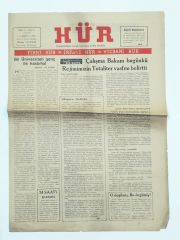 Hür Haftalık Siyasi Gazete 2, 3,4 ve 5. sayılar Mehmet Ali AYBAR - Gazete