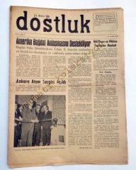 Dostluk gazetesi - Sayı:1 - 12 Aralık 1956 Amerikan Haberler merkezi - Efemera