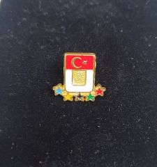 Türk Bayraklı 5 yıldızlı. rozet - Beyaz