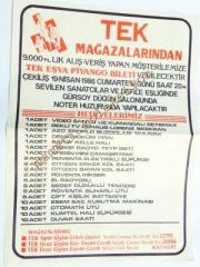 Tek mağazaları Kayseri - Afiş - Efemera