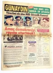 12 Eylül gazetesi - 13 Eylül 1980 tarihli Günaydın gazetesi - Efemera