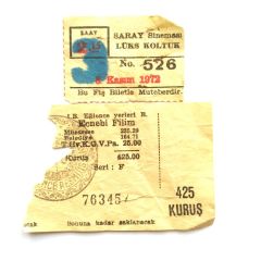 Saray Sineması, bilet ve numara - Sinema bileti / Efemera