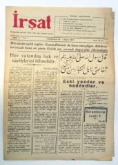 İrşat gazetesi - 24 Nisan 1947 - Efemera