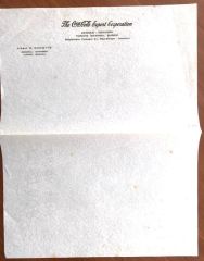 Coca Cola Export Corporation - Albert H. DAMOTTE / Gofre baskı, antetli kağıt