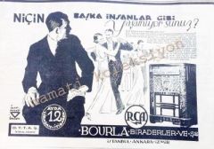 RCA radyoları Bourla biraderler - Gazete reklamı İhap HULUSİ - Efemera
