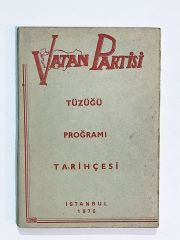 Vatan Partisi Tüzüğü Proğramı Tarihçesi 1975 - Kitap