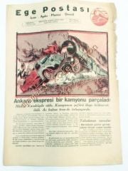 Ege Postası gazetesi - 2 Haziran 1948 Ankara ekspresi bir kamyonu parçaladı İzmir, Aydın, Manisa, Denizli - Efemera
