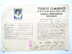 İstanbul Kız Ögretmen Okulu, Çorum doğumlu talebe diploması - Efemera
