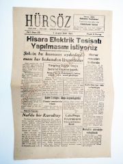 Eskişehir Hürsöz gazetesi, 2 Aralık 1947 - Efemera