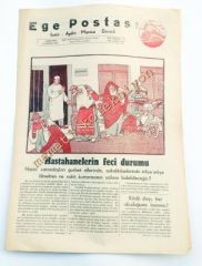 Ege Postası gazetesi - 25 Şubat 1948 Hastahanelerin feci durumu İzmir, Aydın, Manisa, Denizli - Efemera
