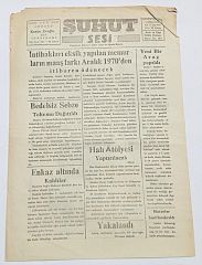Afyon Şuhut Sesi gazetesi, 3 Haziran 1972 - Efemera