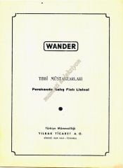 Wander Perakende satış fiatı listesi - Efemera