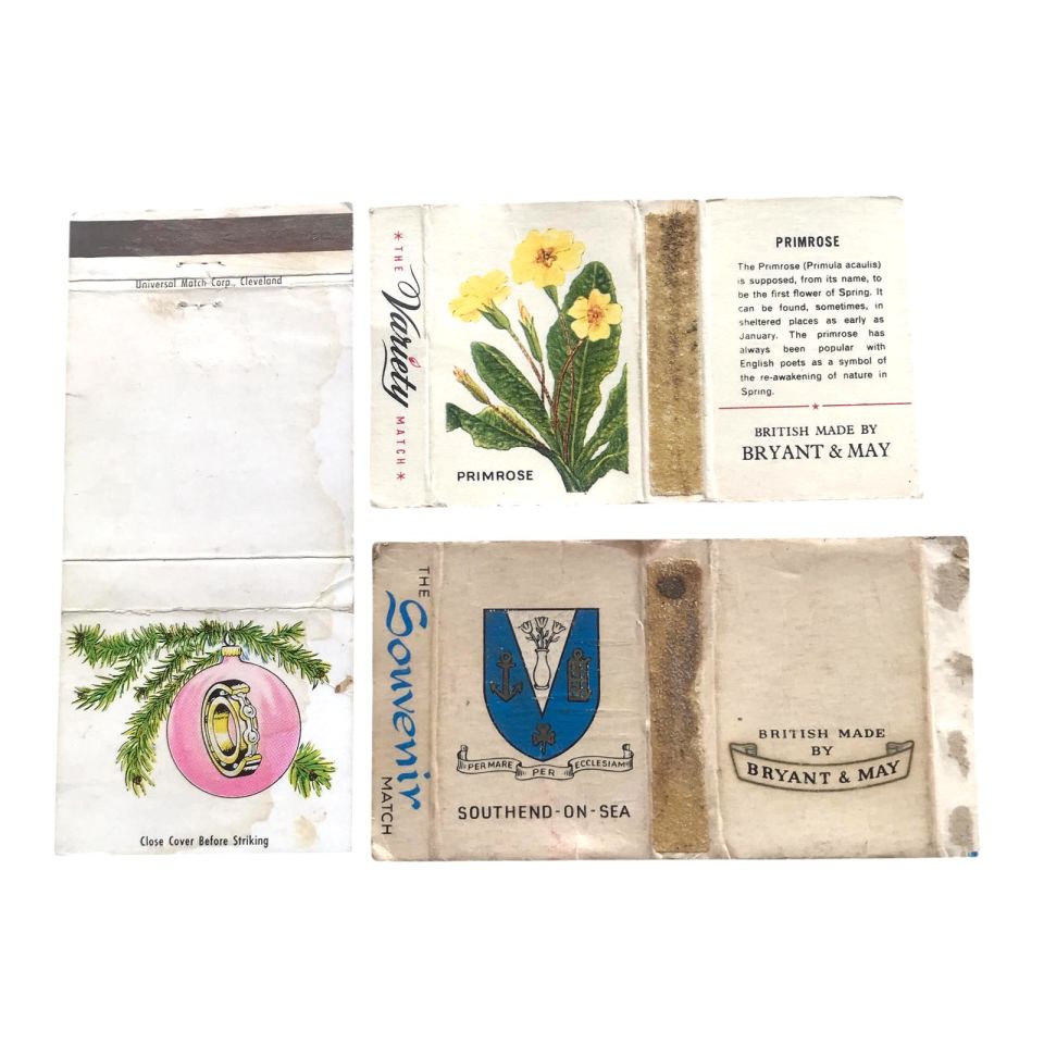 The Souvenir - Sounthend on sea * Primrose * Close cover before strinking / 3 Adet Eski kibrit