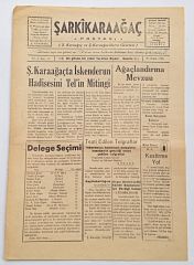 ISPARTA Şarkikaraağaç postası gazetesi, 28 Aralık 1960 - Efemera