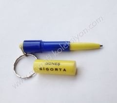 Güneş Sigorta Sarı Lacivert kalem - Anahtarlık Banka - Sigorta anahtarlıkları