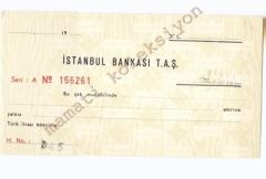 İstanbul Bankası - Çek yaprağı - Efemera