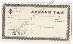 Akbank - Çek yaprağı - Efemera