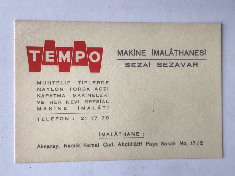 Tempo Makine İmalathanesi - Kartadres