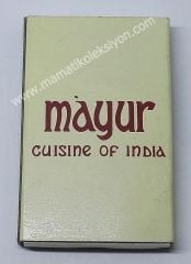 Mayur cuisine of India  match - Kibrit Yeme İçme Kültürü Kibritleri